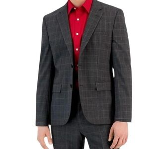 Hugo boss suit jacket NWT size 38s charcoal performance super flex $445 retail